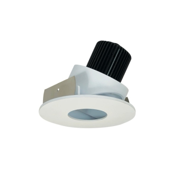 Nora Lighting 4" Iolite LED Downlight - Adjustable Pinhole - 10° Optic - 800 Lumens - 2700K - Matte Powder White