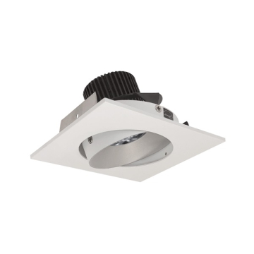 Nora Lighting 4" Iolite LED Downlight - Square Adjustable Cone - 10° Optic - 800 Lumens - 2700K - Haze / White