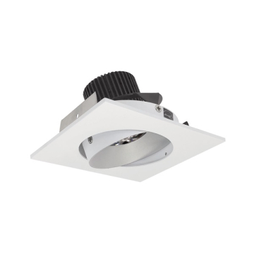 Nora Lighting 4" Iolite LED Downlight - Square Adjustable Cone - 10° Optic - 800 Lumens - 2700K - Haze / Matte Powder White