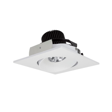 Nora Lighting 4" Iolite LED Downlight - Square Adjustable Cone - 10° Optic - 800 Lumens - 2700K - Matte Powder White