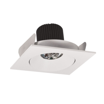 Nora Lighting 4" Iolite LED Downlight - Square Adjustable Cone - 10° Optic - 800 Lumens - 2700K - White