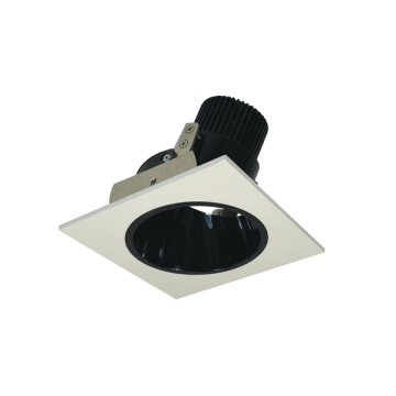 Nora Lighting 4" Iolite LED Downlight - Square Adjustable Deep Reflector - 10° Optic - 800 Lumens - 2700K - Black / White