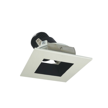 Nora Lighting 4" Iolite LED Downlight - Square Adjustable Reflector / Square Aperture - 10° Optic - 800 Lumens - 2700K - Black / White