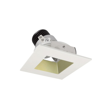 Nora Lighting 4" Iolite LED Downlight - Square Adjustable Reflector / Square Aperture - 10° Optic - 800 Lumens - 2700K - Champagne Haze / Matte Powder White
