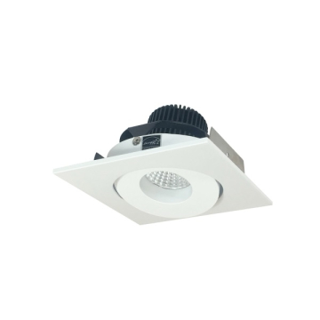 Nora Lighting 4" Iolite LED Downlight - Square Gimbal - 1000 Lumens - 2700K - Matte Powder White