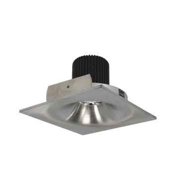 Nora Lighting 4" Iolite LED Downlight - Square Bullnose - 10° Optic - 800 Lumens - 2700K - Natural Metal
