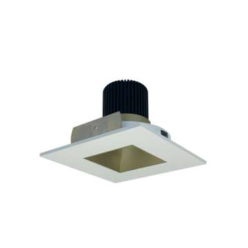 Nora Lighting 4" Iolite LED Downlight - Square w/ Square Aperture - 10° Optic - 800 Lumens - 2700K - Champagne Haze / Matte Powder White