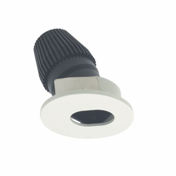 Nora Lighting 1" Iolite LED Downlight - Round Adjustable Slot - 2700K - Black / Matte Powder White