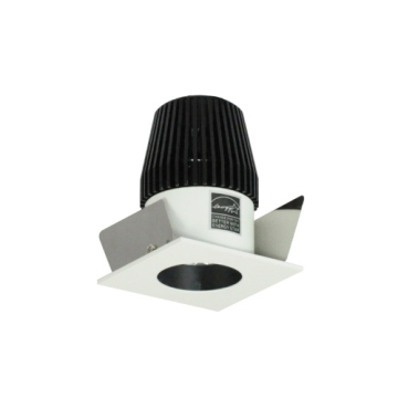 Nora Lighting 1" Iolite Square LED Downlight - Straight Reflector - 2700K - 600 Lumens - White Trim / Black Reflector