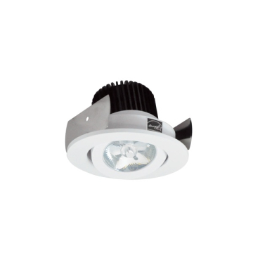 Nora Lighting 2" Iolite LED Downlight - Round Adjustable Gimbal - 10° Optic - 800 Lumens - 2700K - Matte Powder White