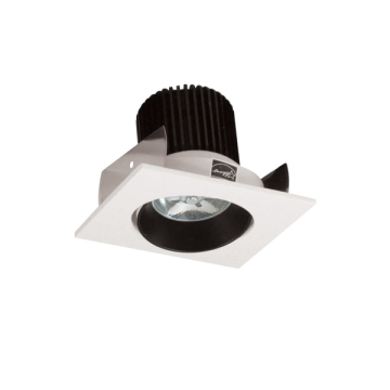 Nora Lighting 2" Iolite LED Downlight - Square Adjustable Cone - 10° Optic - 800 Lumens - 2700K - Black / White