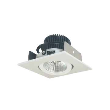 Nora Lighting 2" Iolite LED Downlight - Square Adjustable Gimbal - 1000 Lumens - 3000K - Matte Powder White