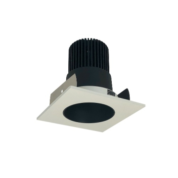 Nora Lighting 2" Iolite LED Downlight - Square Reflector with Round Aperture - 10° Optic - 800 Lumens - 2700K - Black / White