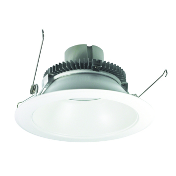 Nora Lighting 6" 12W Cobalt Round LED Retrofit Downlight - 2700K - 1,000 Lumens - 120V - Matte Powder White Trim / Silver Reflector