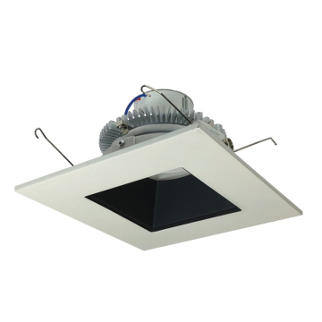 Nora Lighting 6" 12W Cobalt Square LED Retrofit Downlight - 2700K - 1,000 Lumens - 120V - White Trim / Black Square Reflector
