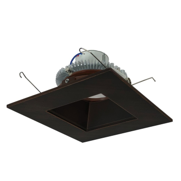 Nora Lighting 6" 12W Cobalt Square LED Retrofit Downlight - 2700K - 1,000 Lumens - 120V - Bronze / Square Reflector