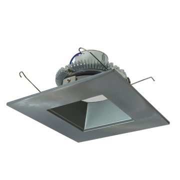 Nora Lighting 6" 12W Cobalt Square LED Retrofit Downlight - 2700K - 1,000 Lumens - 120V - Natural Metal / Square Reflector