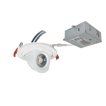Nora Lighting 4" 12W M4 Elbow Gimbal LED Downlight - 2700K - 950 Lumens - 120V - Matte Powder White