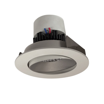 Nora Lighting 4" Pearl LED Retrofit Downlight - Round Adjustable Cone - 950 Lumens - Dim to Warm - Haze / White