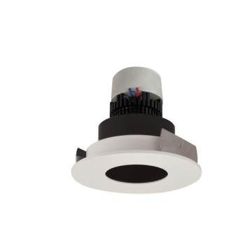 Nora Lighting 4" Pearl LED Retrofit Downlight - Round Pinhole - 750 Lumens - Dim to Warm - Black / Matte Powder White