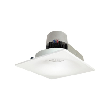 Nora Lighting 4" Pearl LED Retrofit Downlight - Square Bullnose - 950 Lumens - Dim to Warm - Matte Powder White