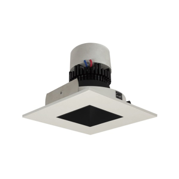 Nora Lighting 4" Pearl LED Retrofit Downlight - Square Deep Regressed - 850 Lumens - Dim to Warm - Black / White