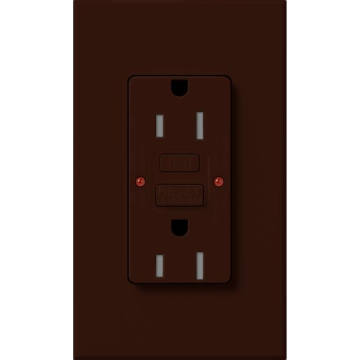 Lutron Nova T Architectural 15A GFCI Receptacle - Tamper Resistant - Brown
