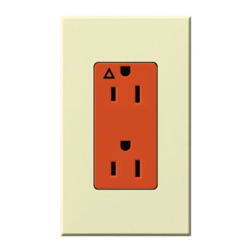 Lutron Nova T Architectural 15A Isolated Ground Receptacle - Almond