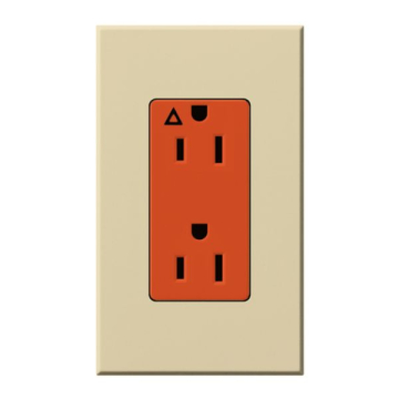 Lutron Nova T Architectural 15A Isolated Ground Receptacle - Ivory