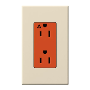 Lutron Nova T Architectural 15A Isolated Ground Receptacle - Light Almond