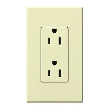 Lutron Nova T Architectural 15A Receptacle - Tamper Resistant - Almond