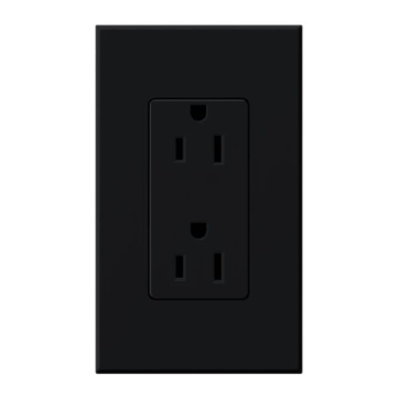 Lutron Nova T Architectural 15A Receptacle - Tamper Resistant - Black