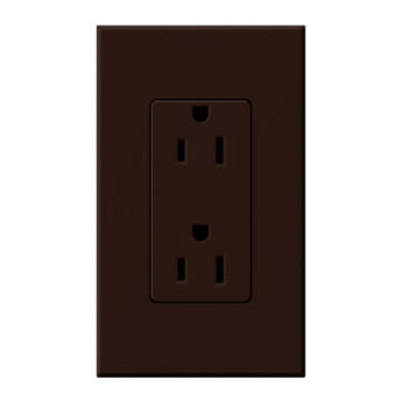 Lutron Nova T Architectural 15A Receptacle - Tamper Resistant - Brown
