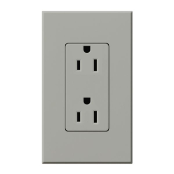 Lutron Nova T Architectural 15A Receptacle - Tamper Resistant - Gray