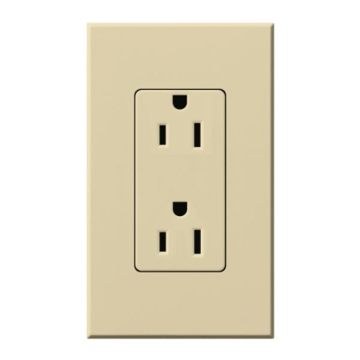 Lutron Nova T Architectural 15A Receptacle - Tamper Resistant - Ivory