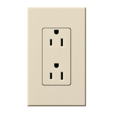 Lutron Nova T Architectural 15A Receptacle - Tamper Resistant - Light Almond