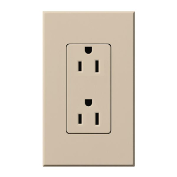 Lutron Nova T Architectural 15A Receptacle - Tamper Resistant - Taupe