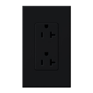 Lutron Nova T Architectural 20A Receptacle - Black