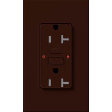 Lutron Nova T Architectural 20A GFCI Receptacle - Tamper Resistant - Brown