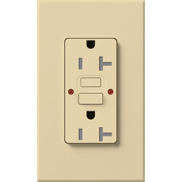Lutron Nova T Architectural 20A GFCI Receptacle - Tamper Resistant - Ivory