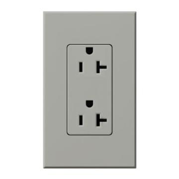 Lutron Nova T Architectural 20A Receptacle - Gray