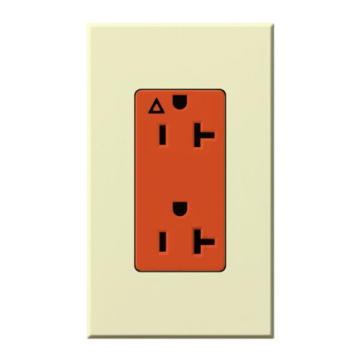 Lutron Nova T Architectural 20A Isolated Ground Receptacle - Almond