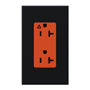 Lutron Nova T Architectural 20A Isolated Ground Receptacle - Black