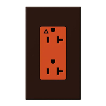 Lutron Nova T Architectural 20A Isolated Ground Receptacle - Brown