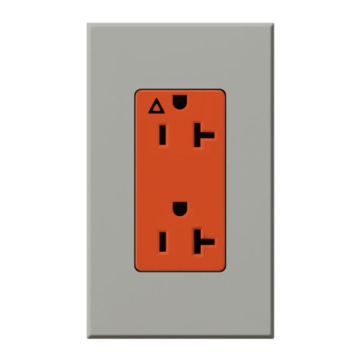 Lutron Nova T Architectural 20A Isolated Ground Receptacle - Gray