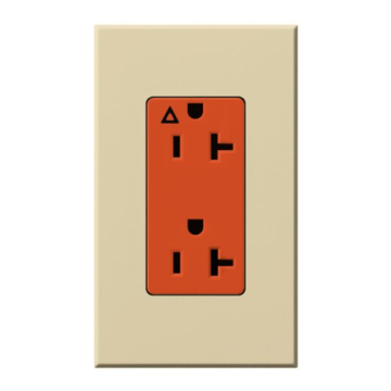 Lutron Nova T Architectural 20A Isolated Ground Receptacle - Ivory