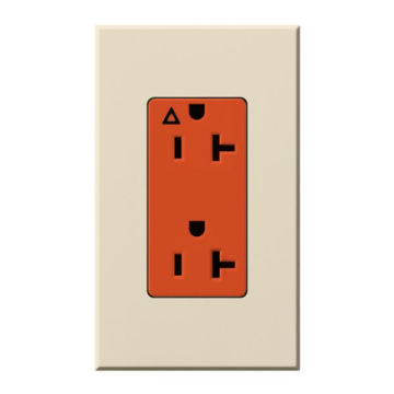 Lutron Nova T Architectural 20A Isolated Ground Receptacle - Light Almond
