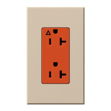 Lutron Nova T Architectural 20A Isolated Ground Receptacle - Taupe