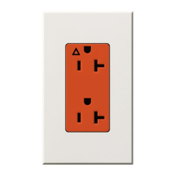 Lutron Nova T Architectural 20A Isolated Ground Receptacle - White