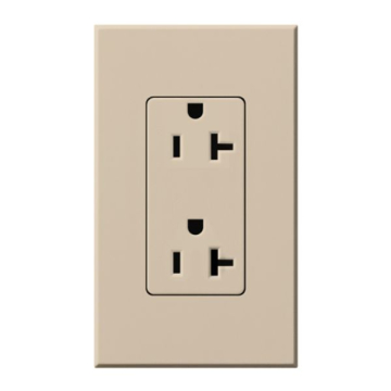 Lutron Nova T Architectural 20A Receptacle - Taupe